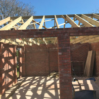 Constructing a brick extension and roof
